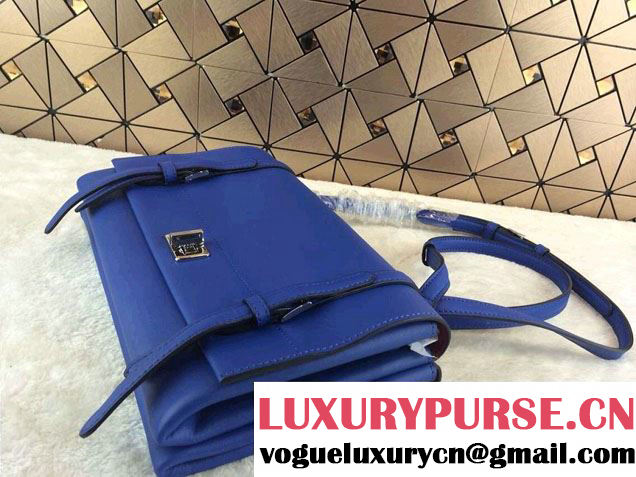 Prada Lux Calf Leather Flap Shoulder Bag BT0993 Ink Blue Fall 2014