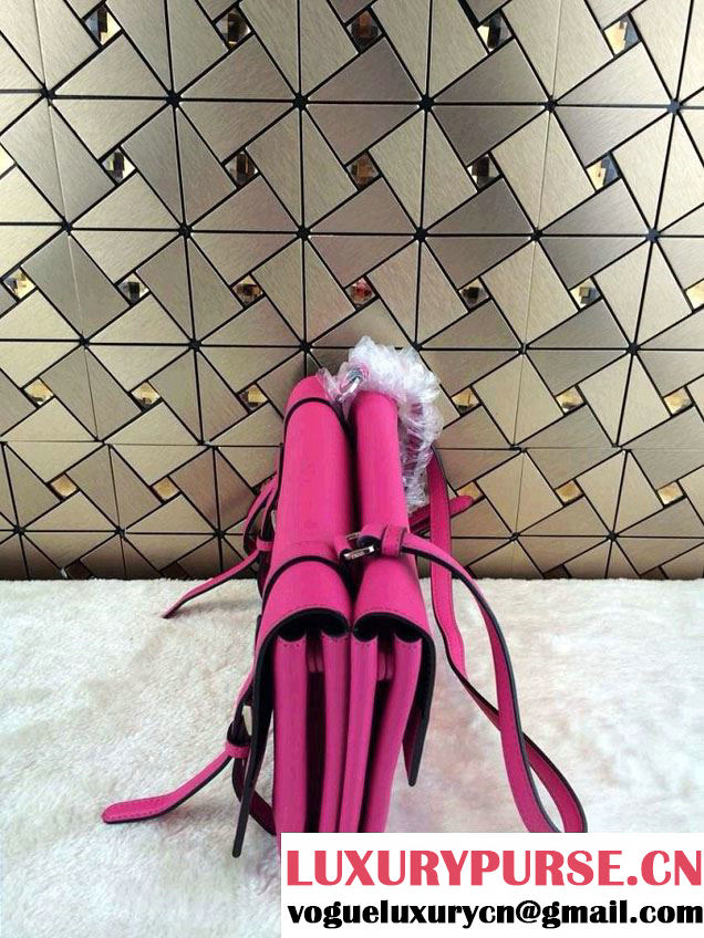 Prada Lux Calf Leather Flap Shoulder Bag BT0993 Fushia Fall 2014