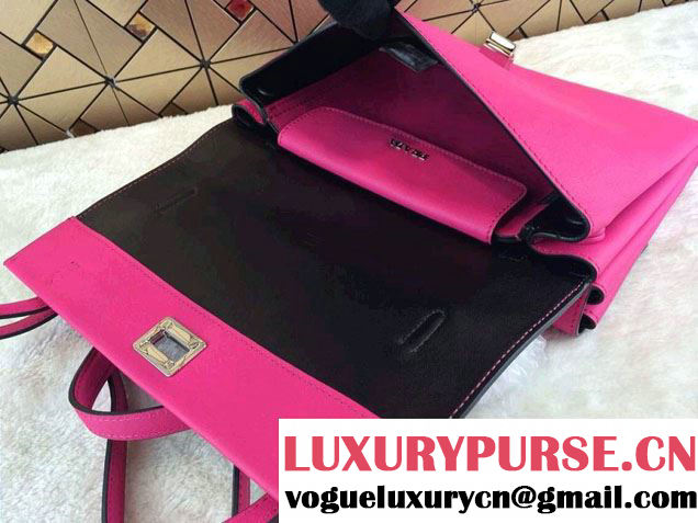 Prada Lux Calf Leather Flap Shoulder Bag BT0993 Fushia Fall 2014