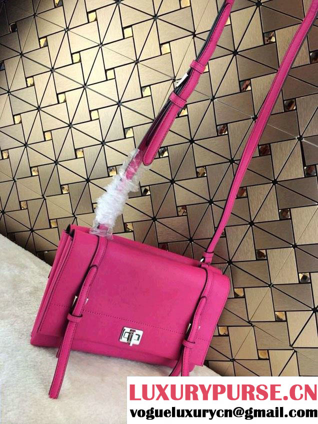 Prada Lux Calf Leather Flap Shoulder Bag BT0993 Fushia Fall 2014