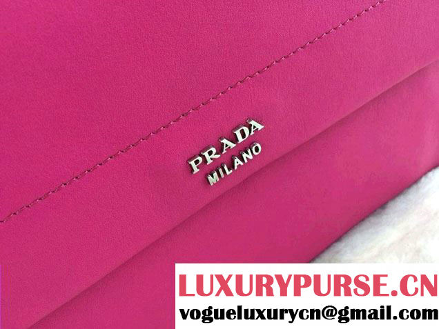 Prada Lux Calf Leather Flap Shoulder Bag BT0993 Fushia Fall 2014