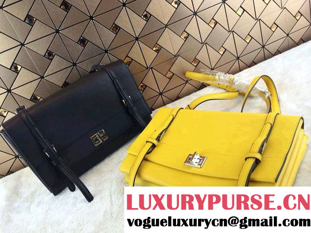 Prada Lux Calf Leather Flap Shoulder Bag BT0993 Yellow Fall 2014
