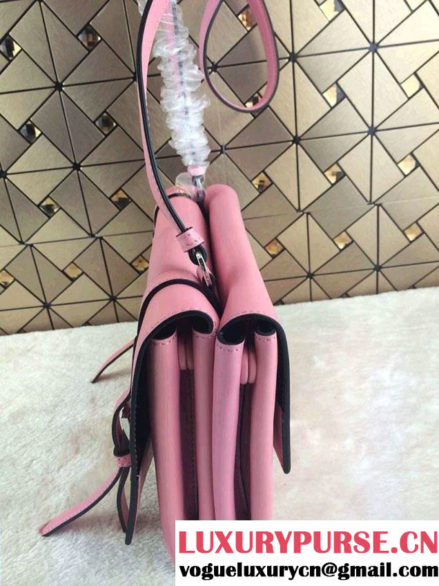 Prada Lux Calf Leather Flap Shoulder Bag BT0993 Pink Fall 2014