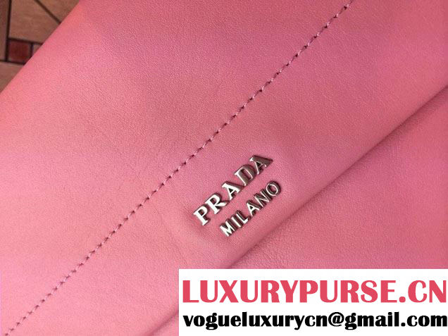 Prada Lux Calf Leather Flap Shoulder Bag BT0993 Pink Fall 2014