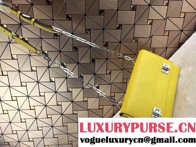 Prada Lux Calf Leather Flap Shoulder Bag BT0995 Yellow Fall 2014