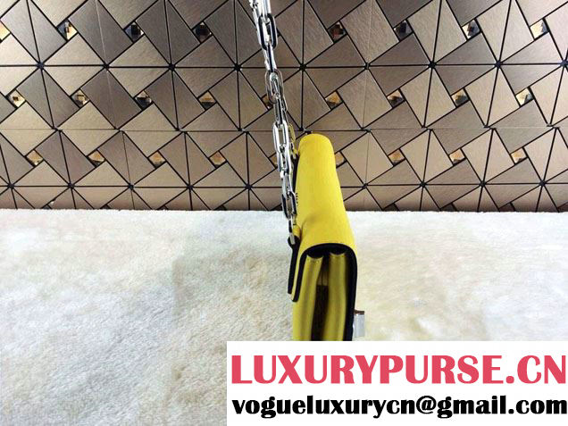 Prada Lux Calf Leather Flap Shoulder Bag BT0995 Yellow Fall 2014