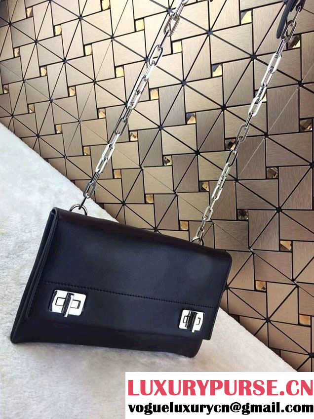 Prada Lux Calf Leather Flap Shoulder Bag BT0995 Black Fall 2014
