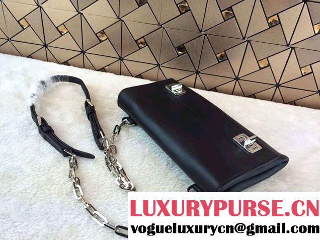 Prada Lux Calf Leather Flap Shoulder Bag BT0995 Black Fall 2014