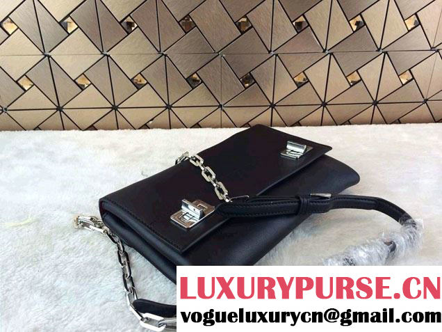 Prada Lux Calf Leather Flap Shoulder Bag BT0995 Black Fall 2014