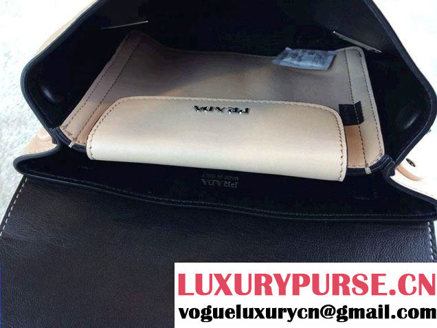 Prada Lux Calf Leather Flap Shoulder Bag BT0995 Beige Fall 2014