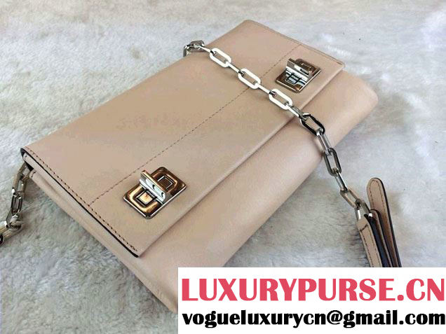 Prada Lux Calf Leather Flap Shoulder Bag BT0995 Beige Fall 2014