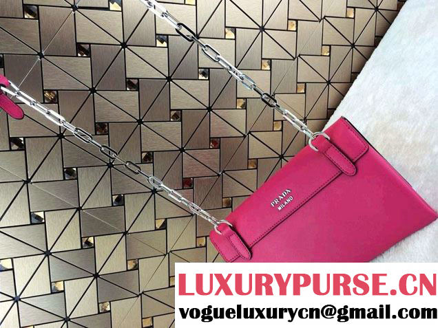 Prada Lux Calf Leather Flap Shoulder Bag BT0995 Fushia Fall 2014