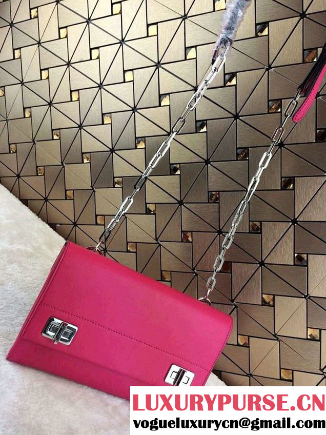 Prada Lux Calf Leather Flap Shoulder Bag BT0995 Fushia Fall 2014