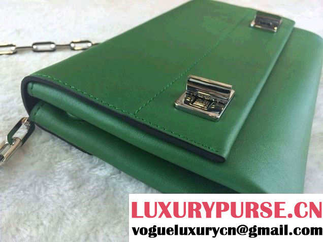 Prada Lux Calf Leather Flap Shoulder Bag BT0995 Green Fall 2014