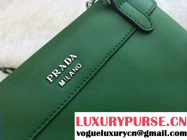 Prada Lux Calf Leather Flap Shoulder Bag BT0995 Green Fall 2014