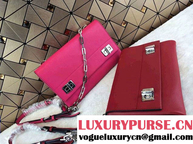 Prada Lux Calf Leather Flap Shoulder Bag BT0995 Red Fall 2014