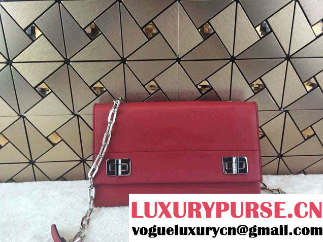 Prada Lux Calf Leather Flap Shoulder Bag BT0995 Red Fall 2014
