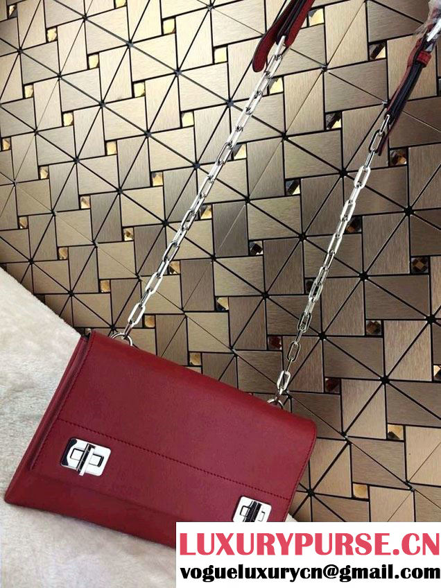 Prada Lux Calf Leather Flap Shoulder Bag BT0995 Red Fall 2014