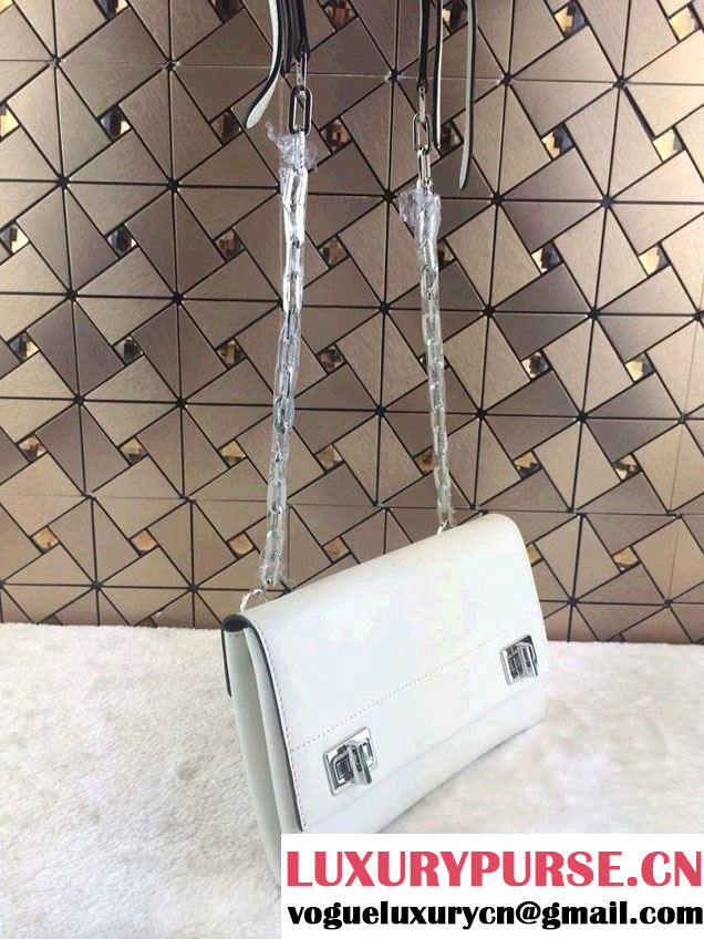 Prada Lux Calf Leather Flap Shoulder Bag BT0995 White Fall 2014