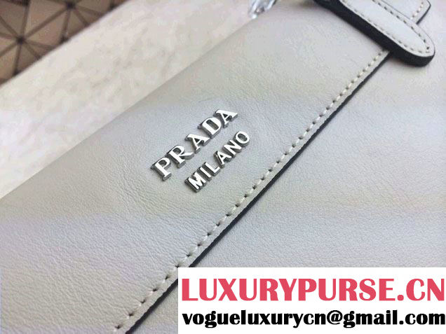 Prada Lux Calf Leather Flap Shoulder Bag BT0995 White Fall 2014