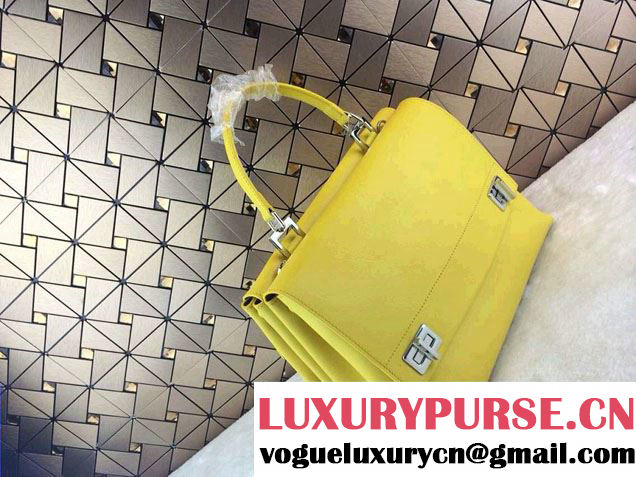 Prada Lux Calf Leather Briefcase Flap Bag BN2796 Yellow Fall 2014