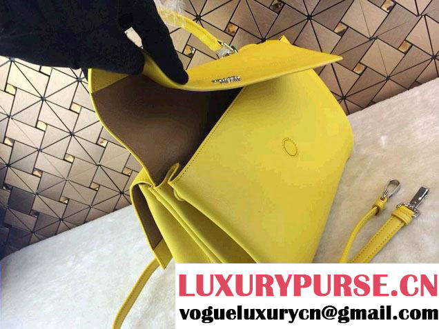 Prada Lux Calf Leather Briefcase Flap Bag BN2796 Yellow Fall 2014