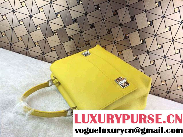 Prada Lux Calf Leather Briefcase Flap Bag BN2796 Yellow Fall 2014