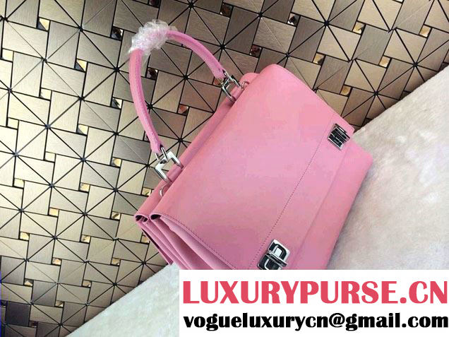Prada Lux Calf Leather Briefcase Flap Bag BN2796 Pink Fall 2014