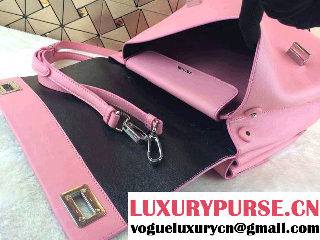 Prada Lux Calf Leather Briefcase Flap Bag BN2796 Pink Fall 2014