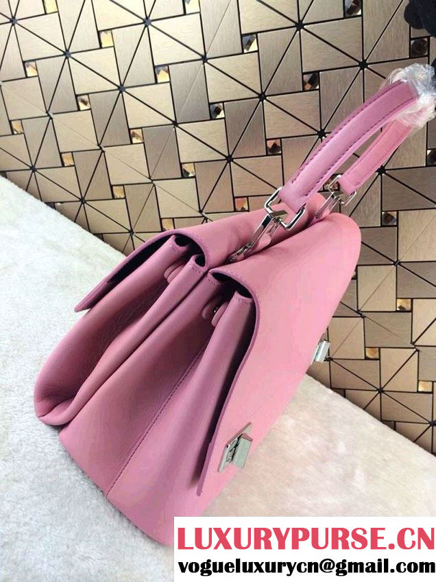 Prada Lux Calf Leather Briefcase Flap Bag BN2796 Pink Fall 2014
