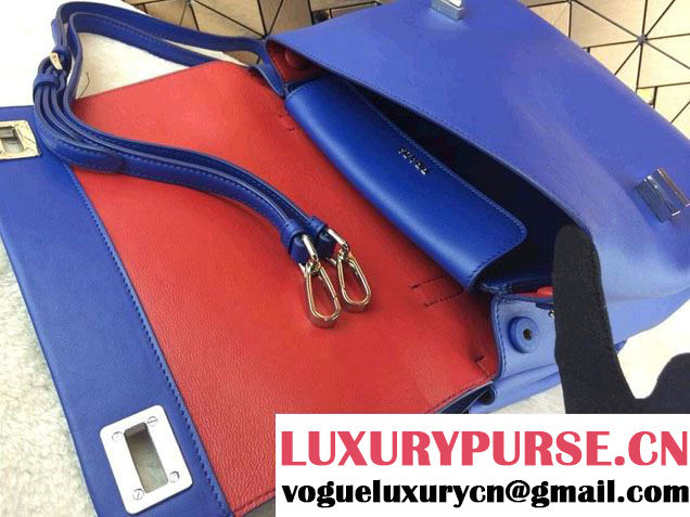 Prada Lux Calf Leather Briefcase Flap Bag BN2796 Ink Blue Fall 2014