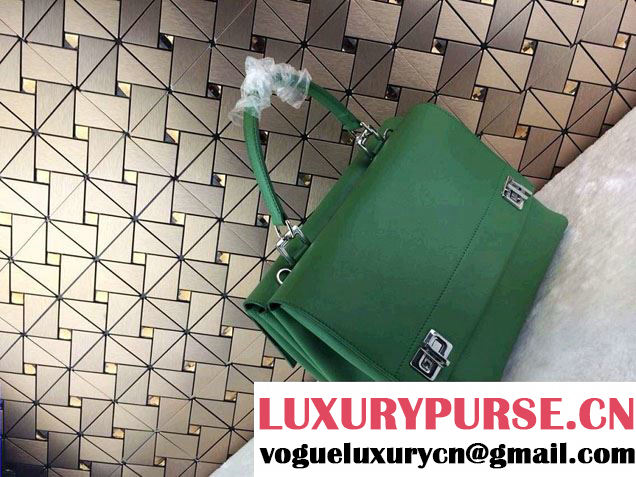 Prada Lux Calf Leather Briefcase Flap Bag BN2796 Green Fall 2014