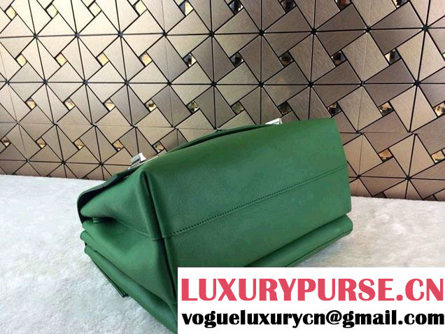Prada Lux Calf Leather Briefcase Flap Bag BN2796 Green Fall 2014