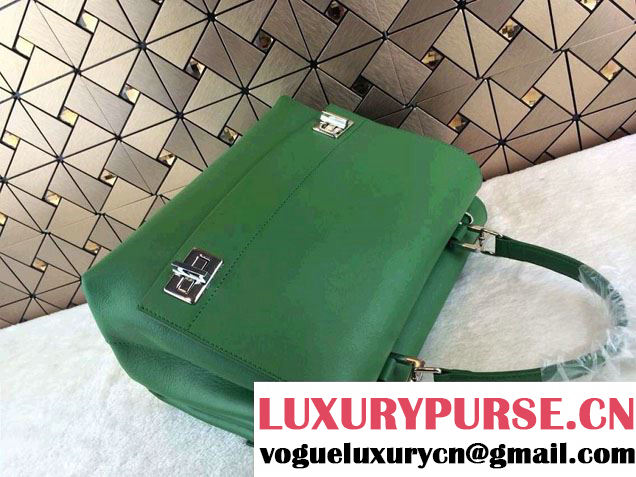 Prada Lux Calf Leather Briefcase Flap Bag BN2796 Green Fall 2014