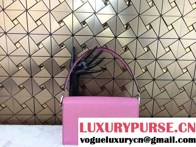 Prada Saffiano Leather Flap Shoulder Bag BN0924 Pink 2014