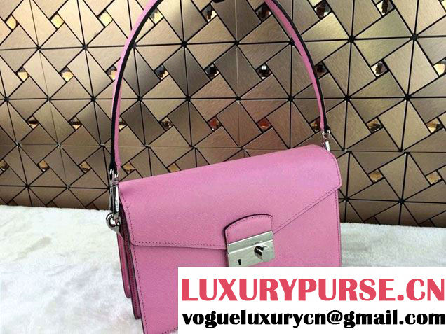 Prada Saffiano Leather Flap Shoulder Bag BN0924 Pink 2014