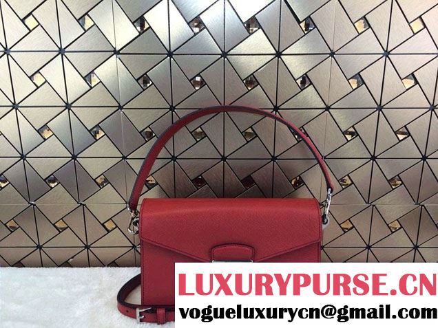 Prada Saffiano Leather Flap Shoulder Bag BN0924 Red 2014