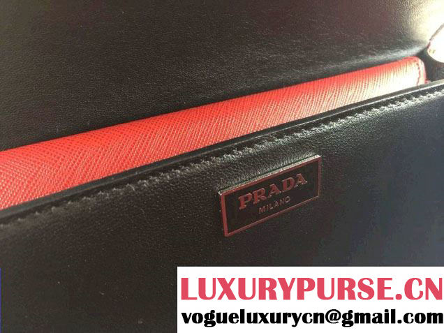 Prada Saffiano Leather Flap Shoulder Bag BN0924 Red 2014