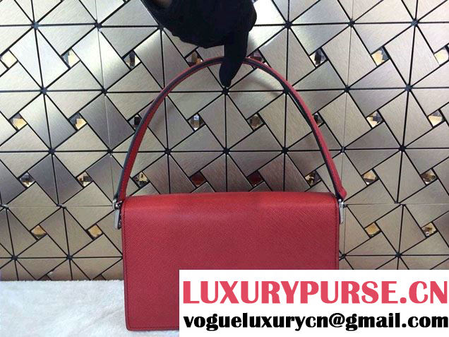 Prada Saffiano Leather Flap Shoulder Bag BN0924 Red 2014