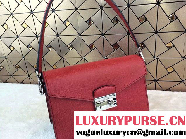 Prada Saffiano Leather Flap Shoulder Bag BN0924 Red 2014