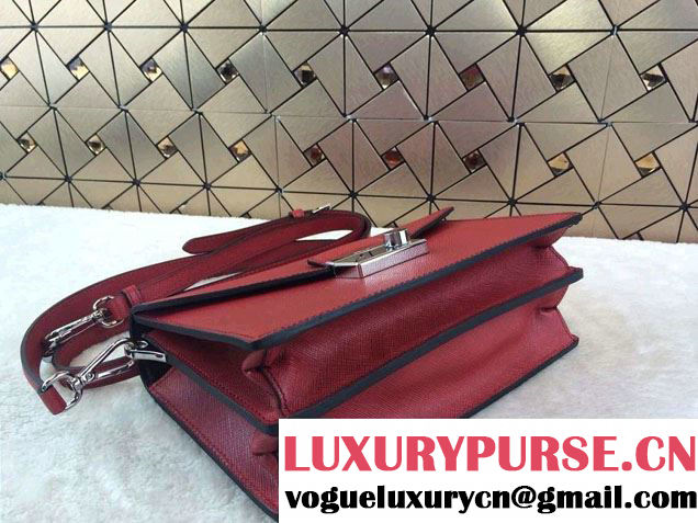 Prada Saffiano Leather Flap Shoulder Bag BN0924 Red 2014