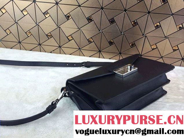 Prada Saffiano Leather Flap Shoulder Bag BN0924 Black 2014