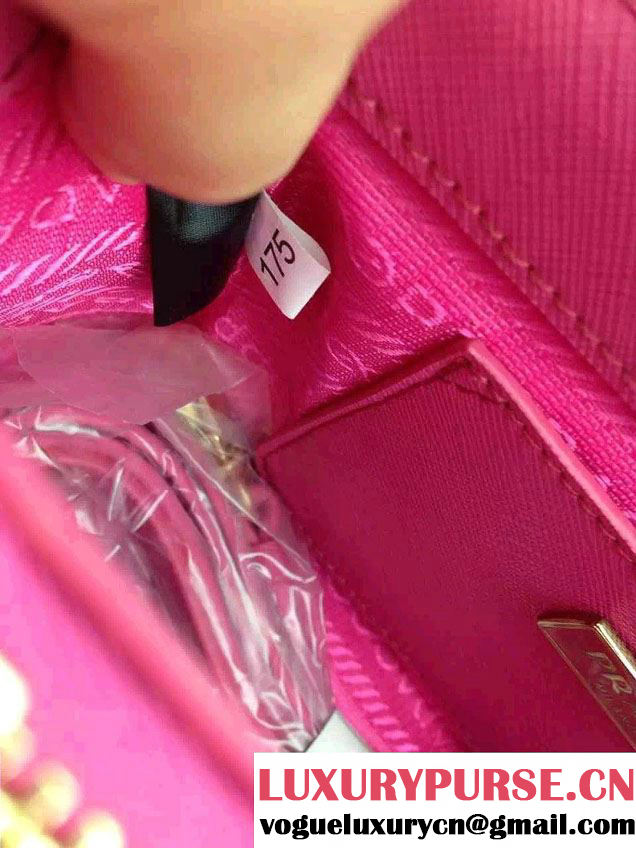 Prada Saffiano Mini Galleria Crossbody Bag Peach