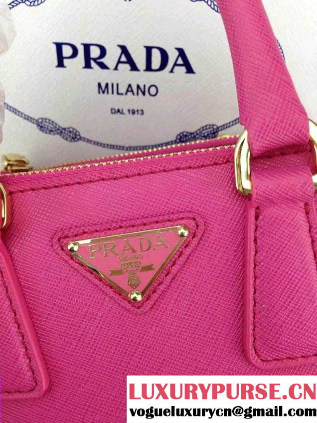 Prada Saffiano Mini Galleria Crossbody Bag Peach
