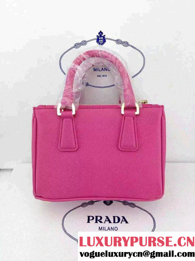 Prada Saffiano Mini Galleria Crossbody Bag Peach