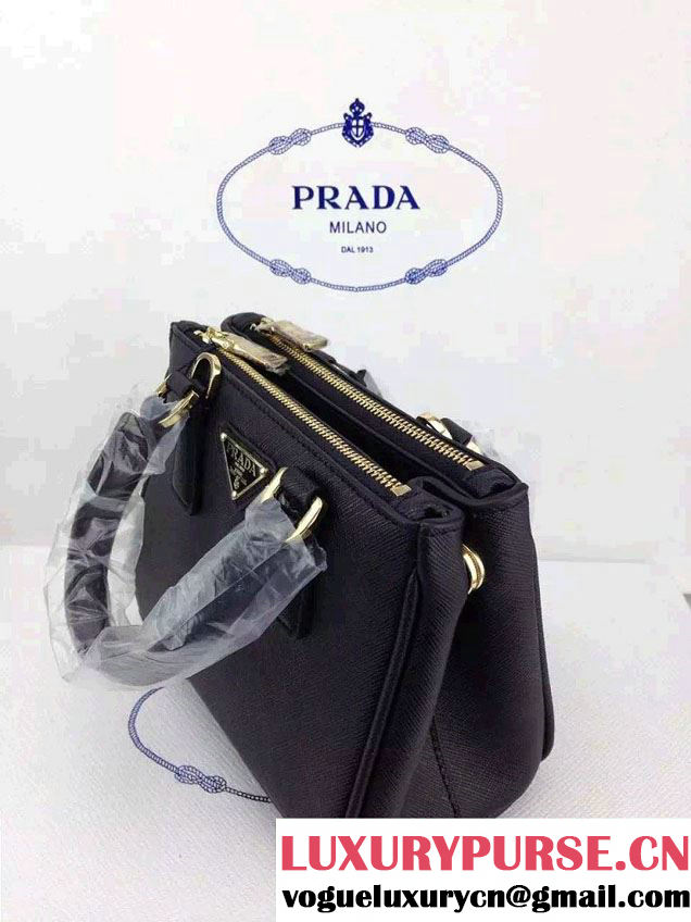 Prada Saffiano Mini Galleria Crossbody Bag Black
