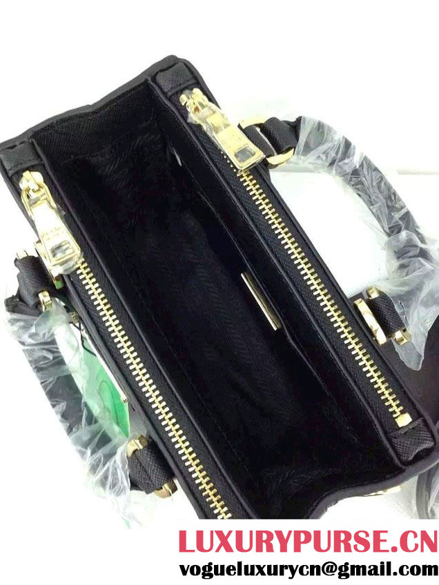 Prada Saffiano Mini Galleria Crossbody Bag Black