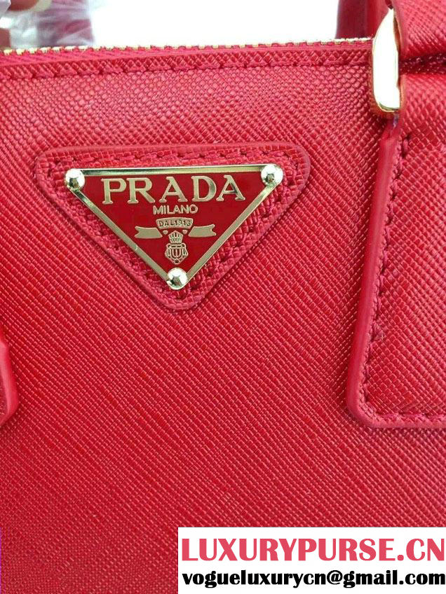 Prada Saffiano Mini Galleria Crossbody Bag Red