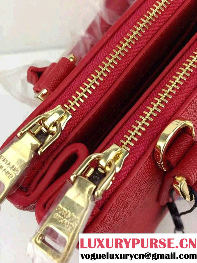 Prada Saffiano Mini Galleria Crossbody Bag Red
