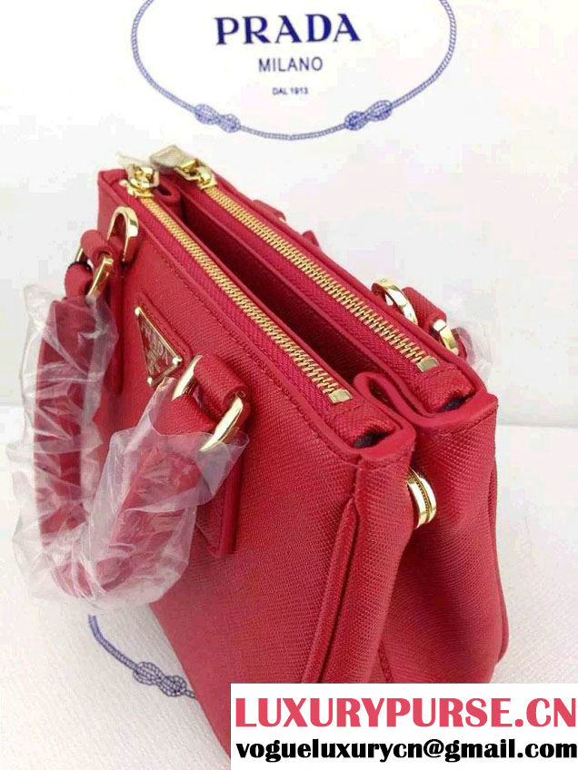 Prada Saffiano Mini Galleria Crossbody Bag Red